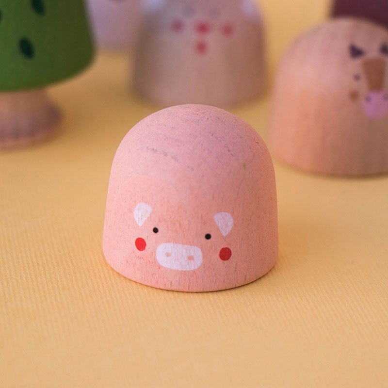 mini-monde en bois, jeu symbolique